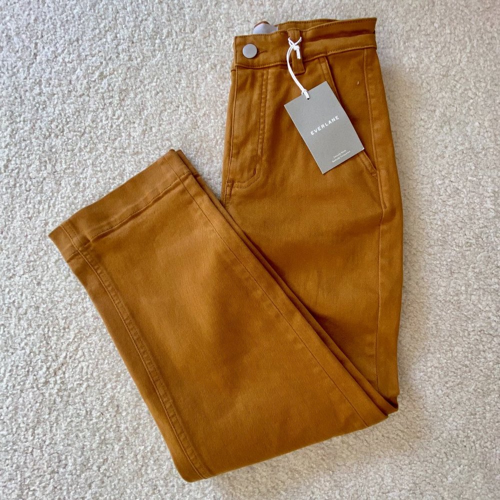 Everlane’s The Straight-Leg Crop | Size 00/24, High Rise, Golden Brown (NWT)